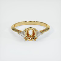 14K Yellow Gold Three Stone Ring Setting Image
