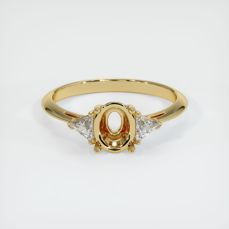 14K Yellow Gold Three Stone Ring Setting