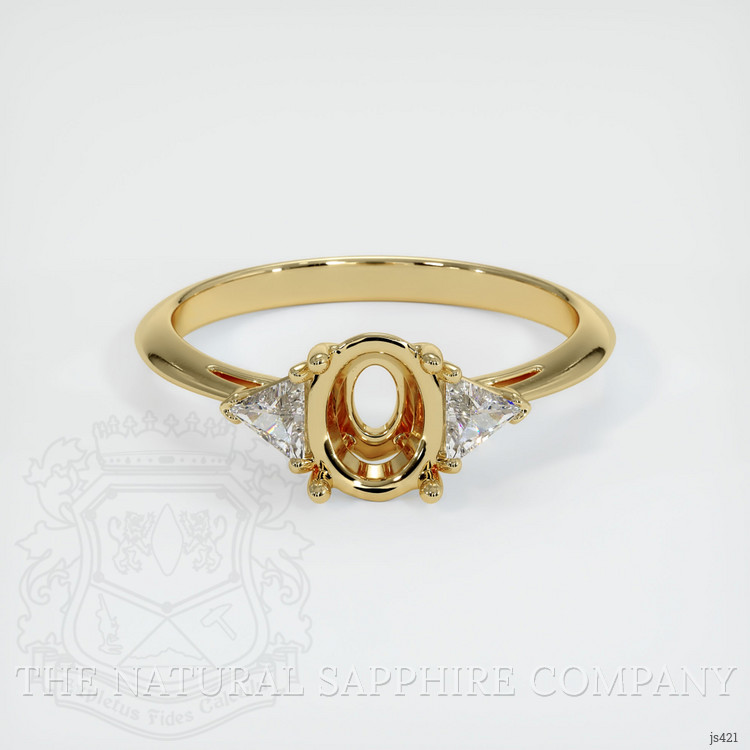 14K Yellow Gold Three Stone Ring Setting