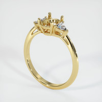 Three Stone Emerald Ring 0.58 Ct., 18K Yellow Gold Combination Setting