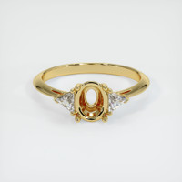 18K Yellow Gold Three Stone Ring Setting Image
