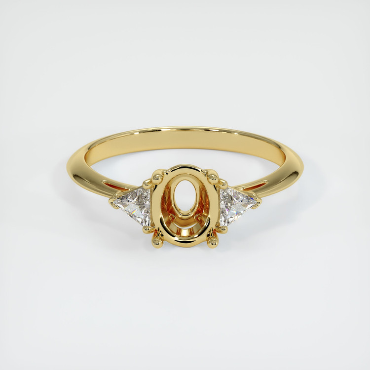18K Yellow Gold Three Stone Ring Setting