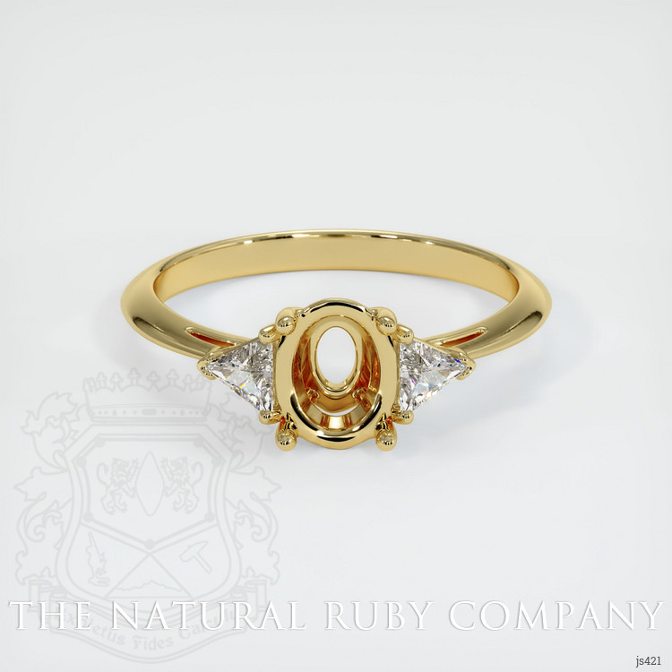 18K Yellow Gold Three Stone Ring Setting