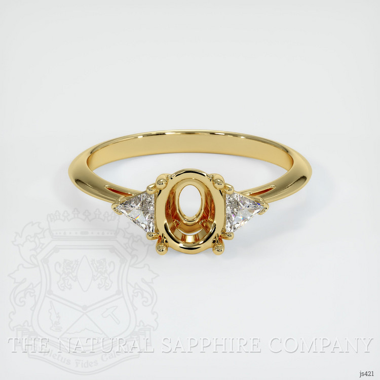 18K Yellow Gold Three Stone Ring Setting