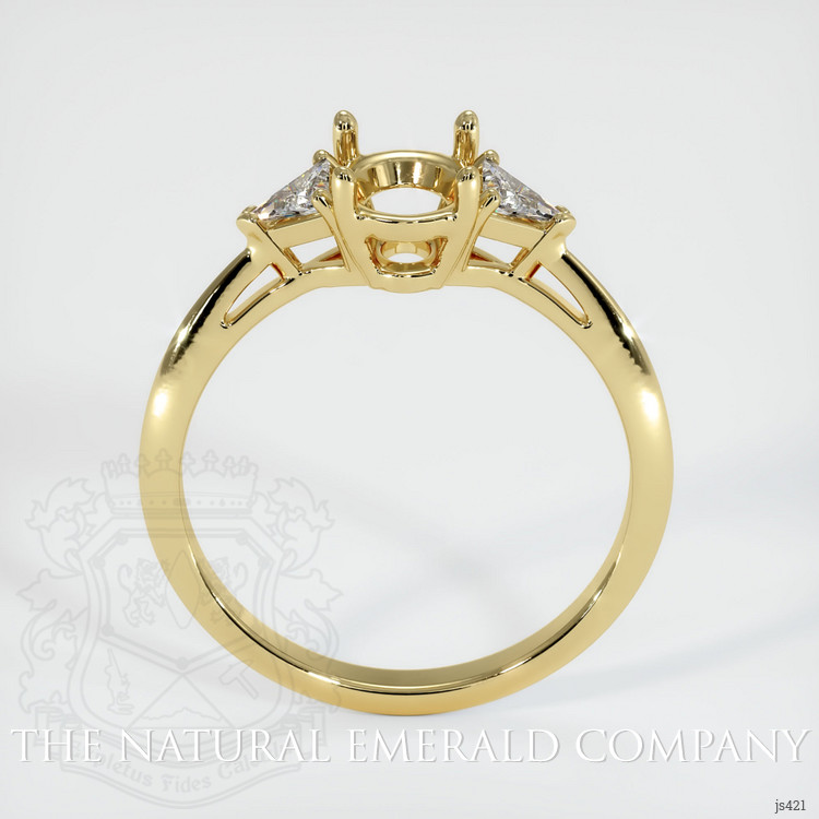 18K Yellow Gold Three Stone Ring Setting