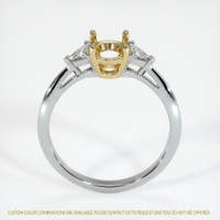 14K Yellow & White Three Stone Ring Setting Image