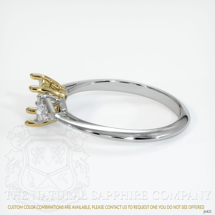 18K Yellow & White Three Stone Ring Setting
