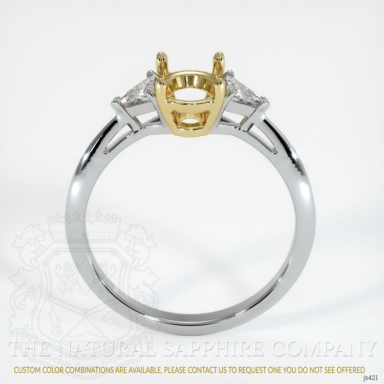 18K Yellow & White Three Stone Ring Setting