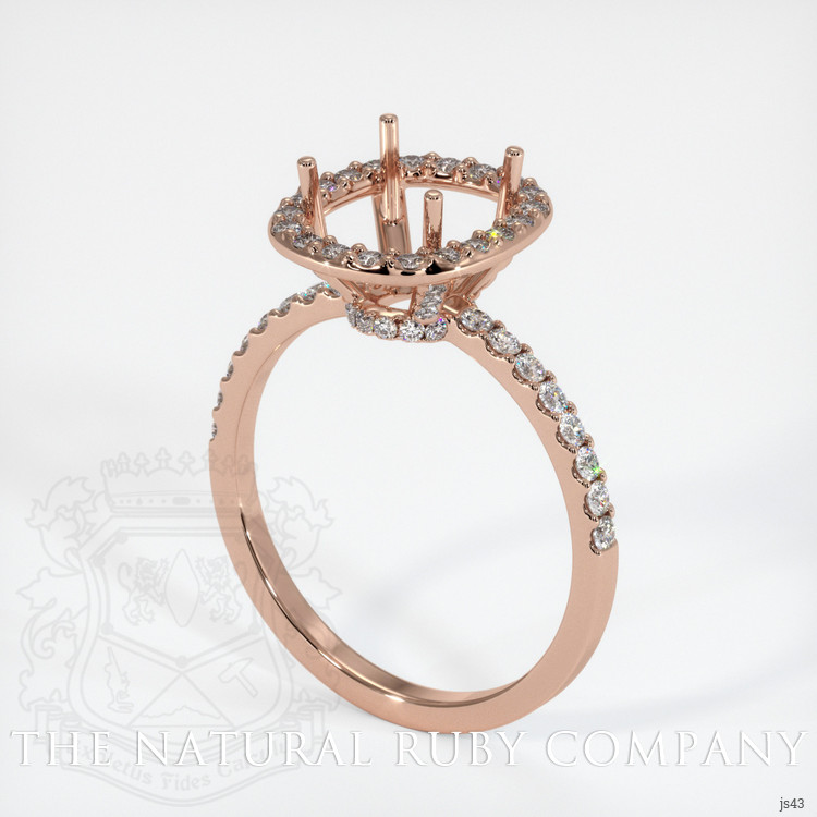 14K Rose Gold Pave Ring Setting