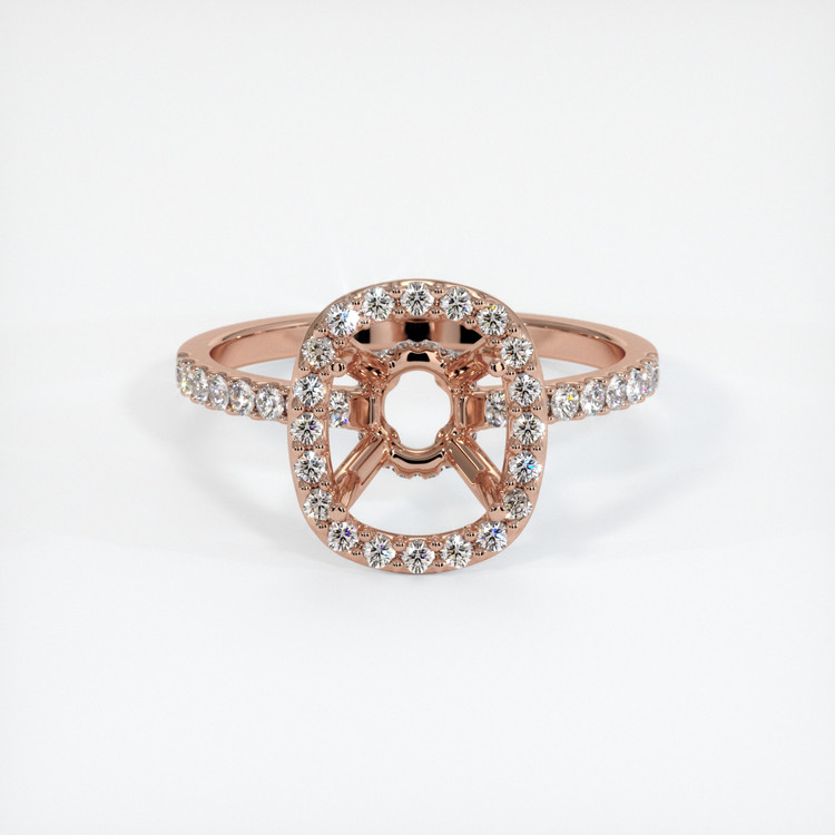 14K Rose Gold Pave Ring Setting