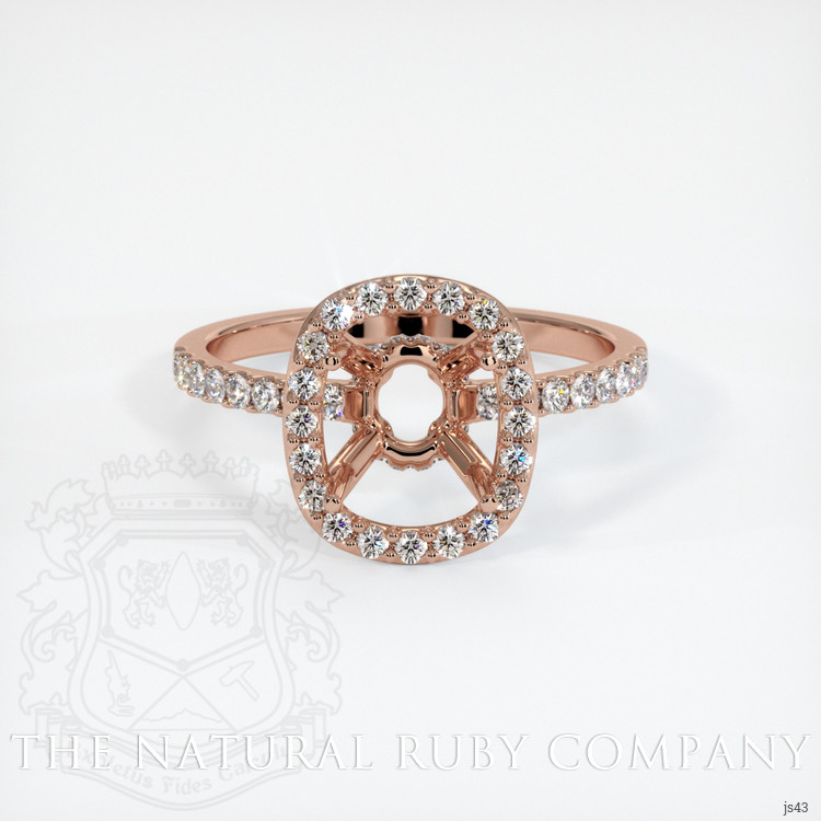 14K Rose Gold Pave Ring Setting