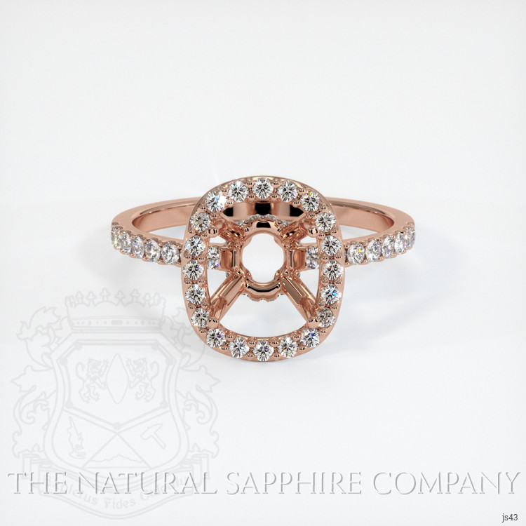 14K Rose Gold Pave Ring Setting