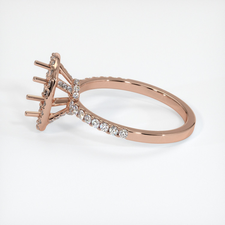 14K Rose Gold Pave Ring Setting