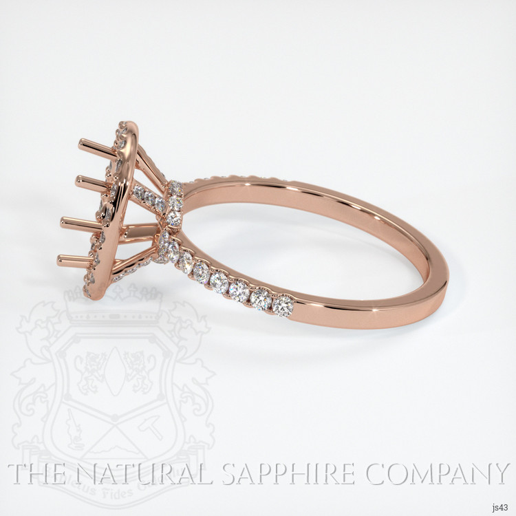 14K Rose Gold Pave Ring Setting
