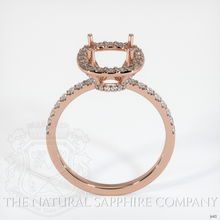 14K Rose Gold Pave Ring Setting
