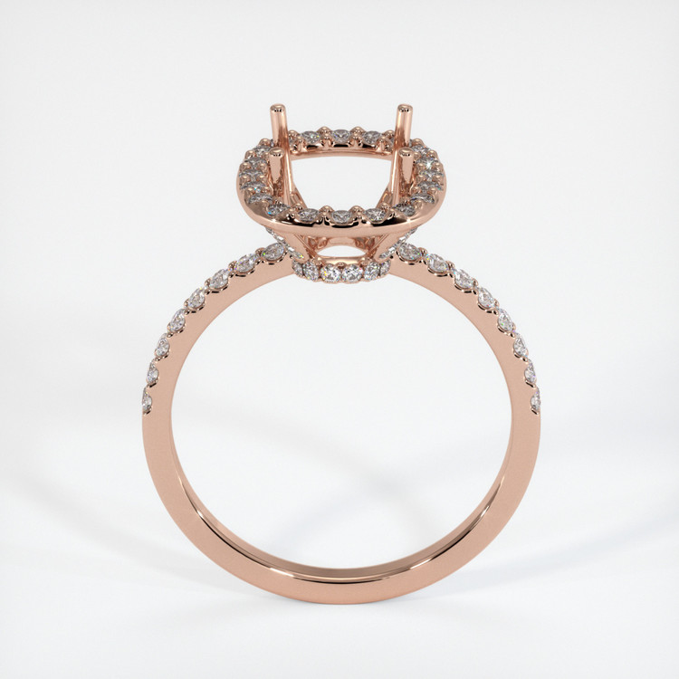 14K Rose Gold Pave Ring Setting