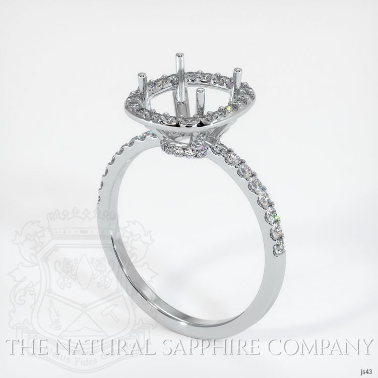 14K White Gold Pave Ring Setting