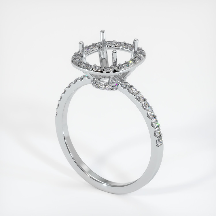 14K White Gold Pave Ring Setting