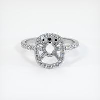 14K White Gold Pave Ring Setting Image