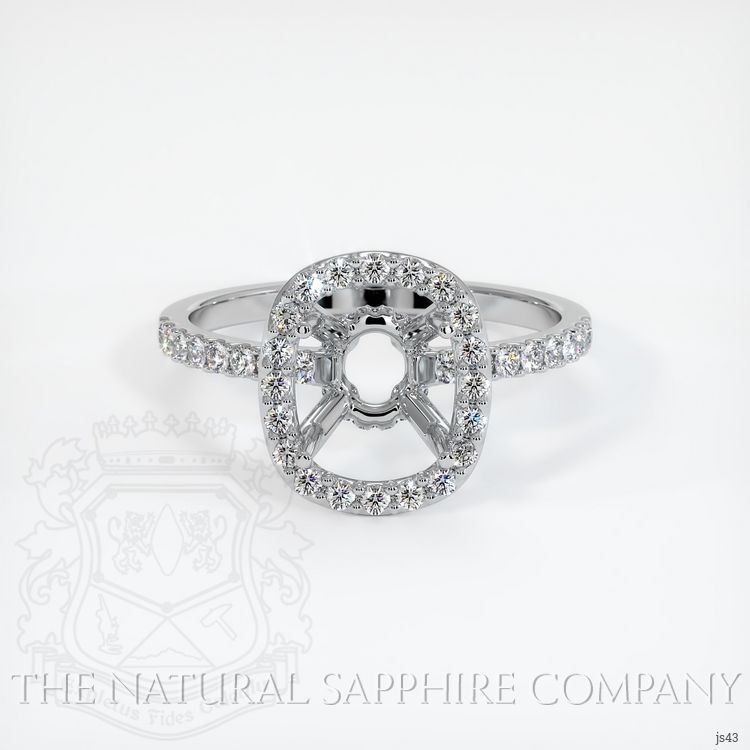 14K White Gold Pave Ring Setting