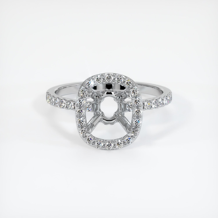 14K White Gold Pave Ring Setting