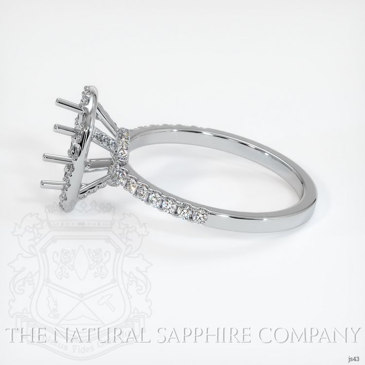 14K White Gold Pave Ring Setting