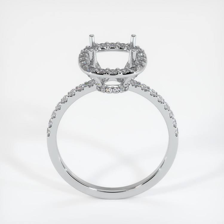 14K White Gold Pave Ring Setting