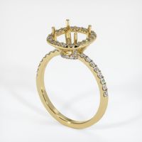 Pave Zircon Ring 1.85 Ct., 18K Yellow Gold Combination Setting