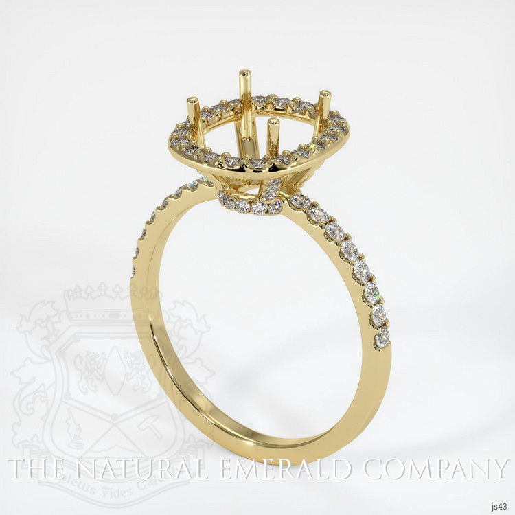 18K Yellow Gold Pave Ring Setting