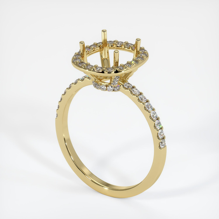 18K Yellow Gold Pave Ring Setting