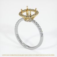 Pave Cobalt Spinel Ring 1.76 Ct., 14K Yellow & White Combination Setting