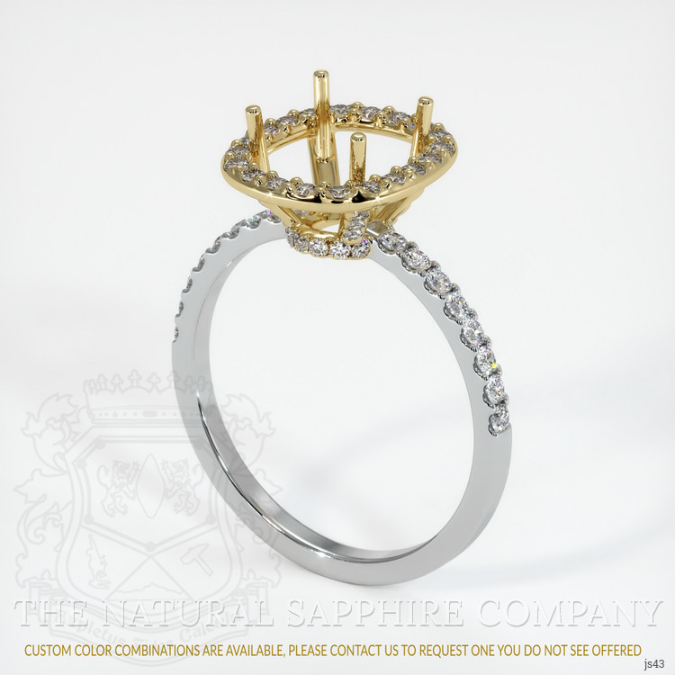 14K Yellow & White Pave Ring Setting