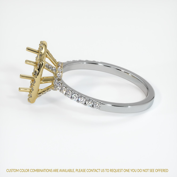 14K Yellow & White Pave Ring Setting