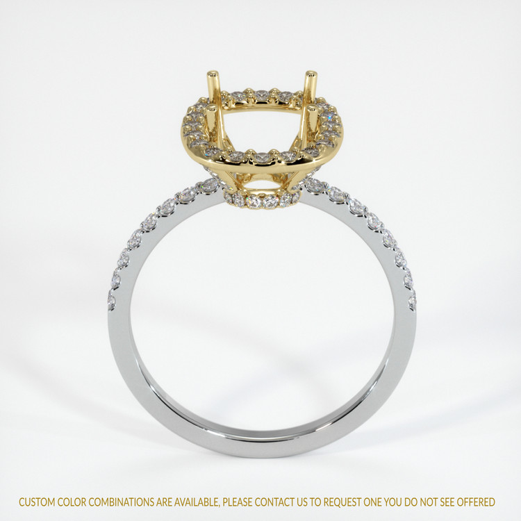 14K Yellow & White Pave Ring Setting