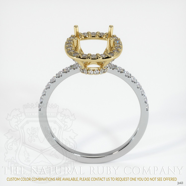 14K Yellow & White Pave Ring Setting
