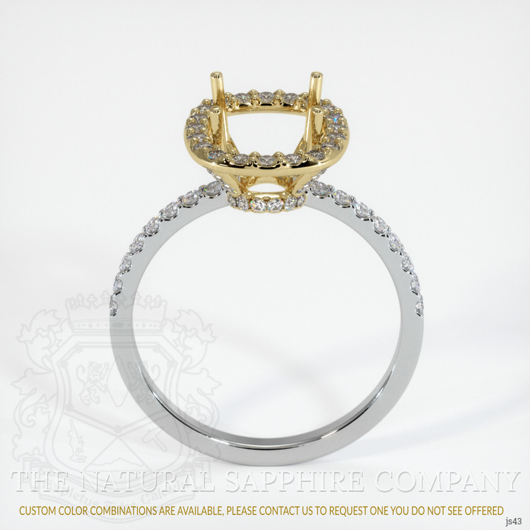 14K Yellow & White Pave Ring Setting