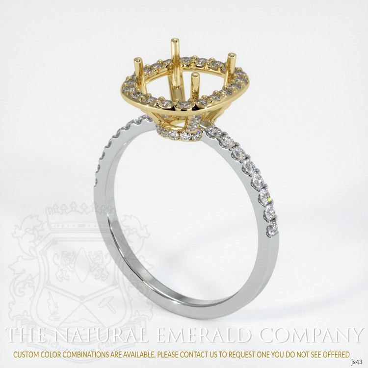 18K Yellow & White Pave Ring Setting