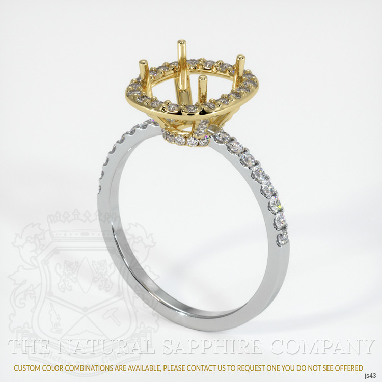 18K Yellow & White Pave Ring Setting