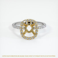18K Yellow & White Pave Ring Setting Image