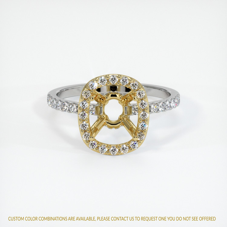 18K Yellow & White Pave Ring Setting