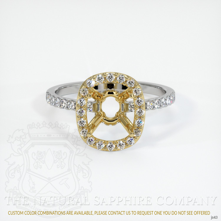 18K Yellow & White Pave Ring Setting
