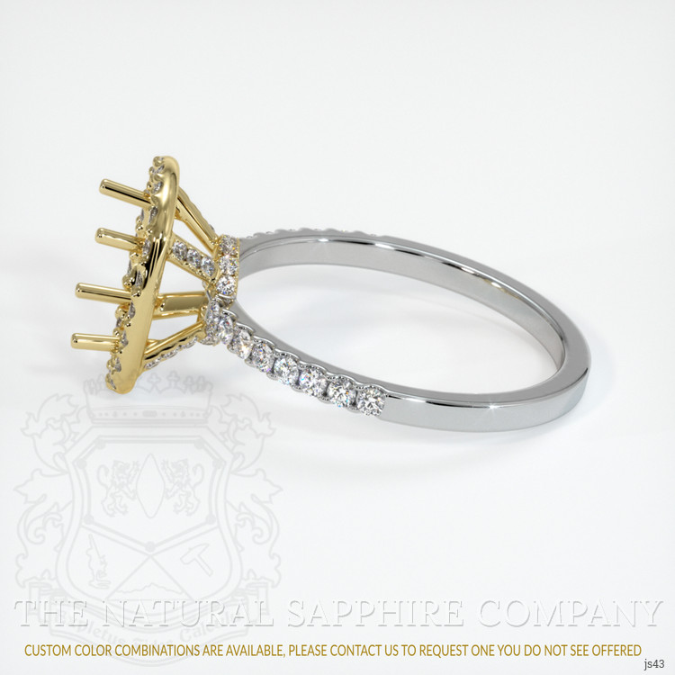 18K Yellow & White Pave Ring Setting