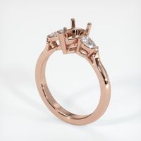 14K Rose Gold Three Stone Ring Setting Video