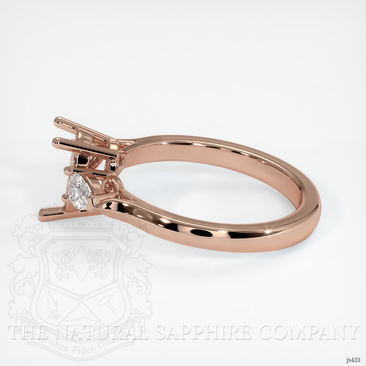 14K Rose Gold Three Stone Ring Setting