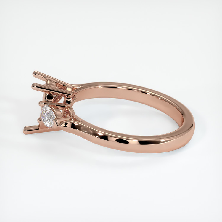 14K Rose Gold Three Stone Ring Setting