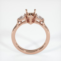 14K Rose Gold Three Stone Ring Setting Image