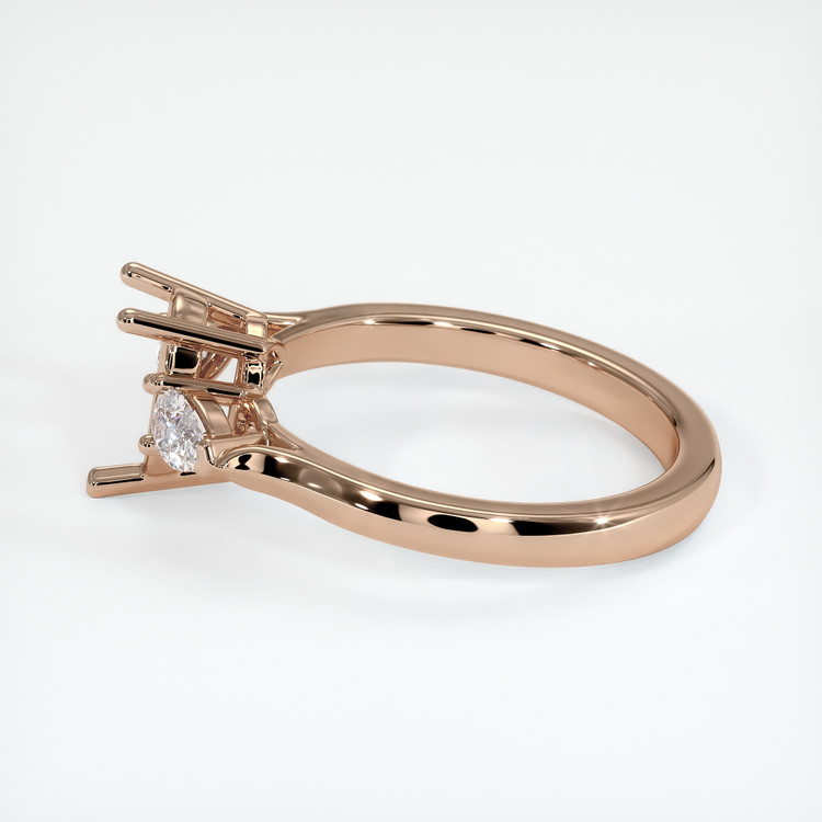 18K Rose Gold Three Stone Ring Setting