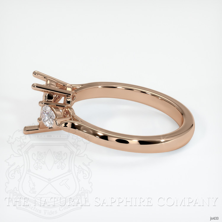 18K Rose Gold Three Stone Ring Setting