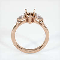 18K Rose Gold Three Stone Ring Setting Image