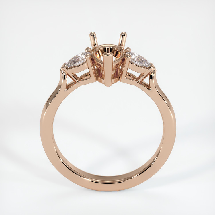 18K Rose Gold Three Stone Ring Setting